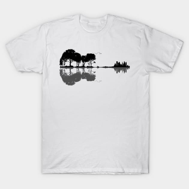 Nature Guitar Silhouette T-Shirt by Kiwi